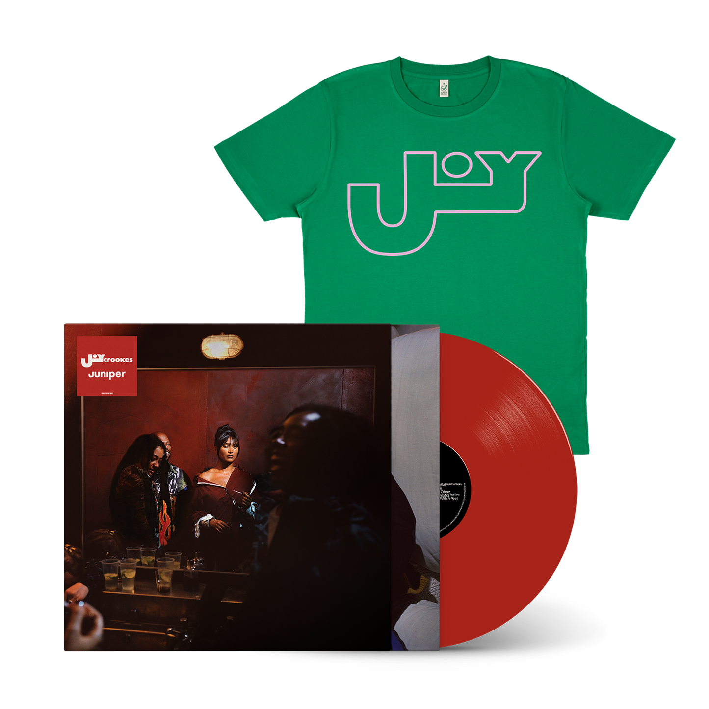 Juniper | Red Vinyl with Signed Insert + Joy Logo Green T-Shirt